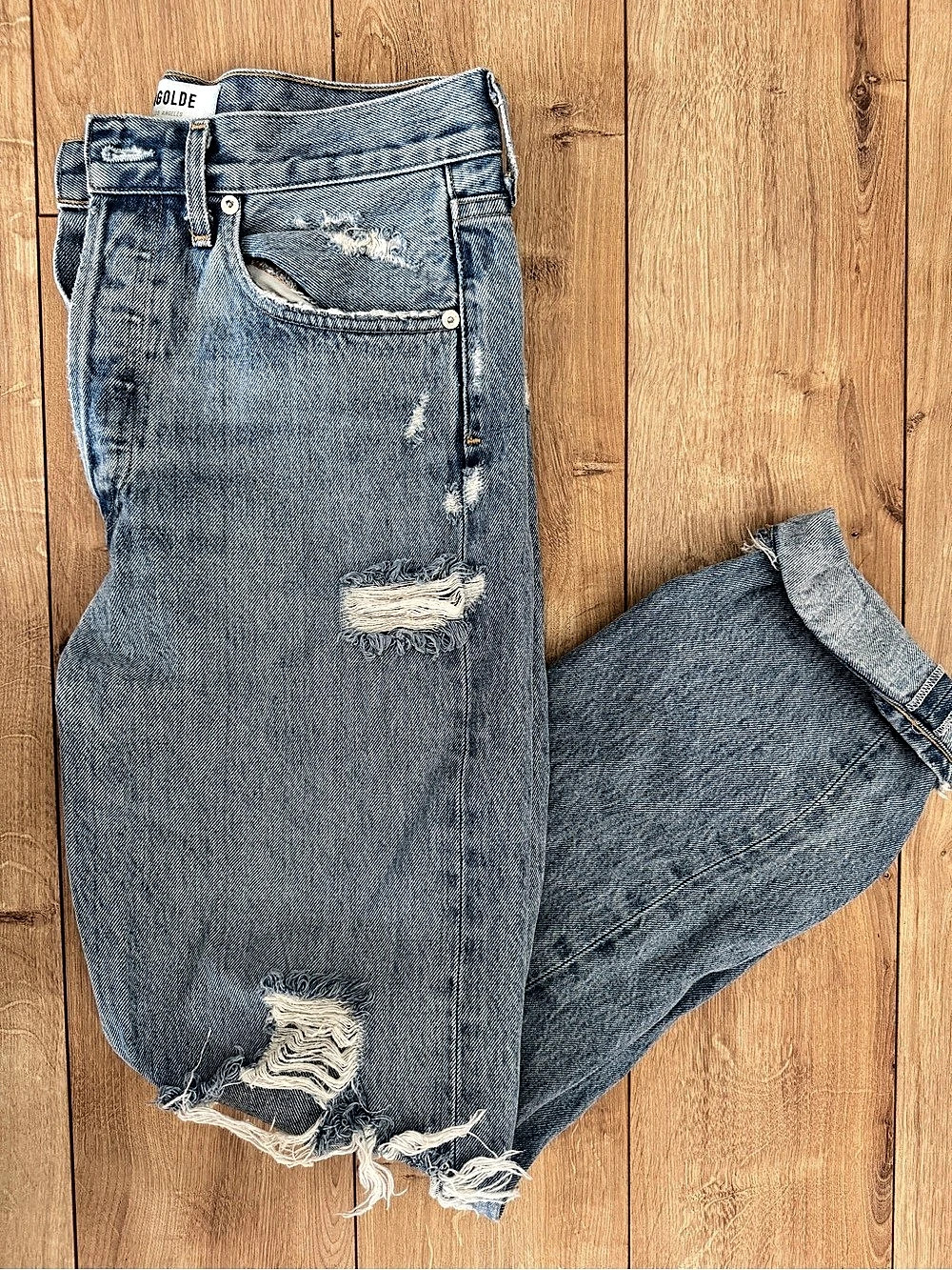 AGOLDE 90's Pinch Waist High Rise Straight Jeans Blue 16